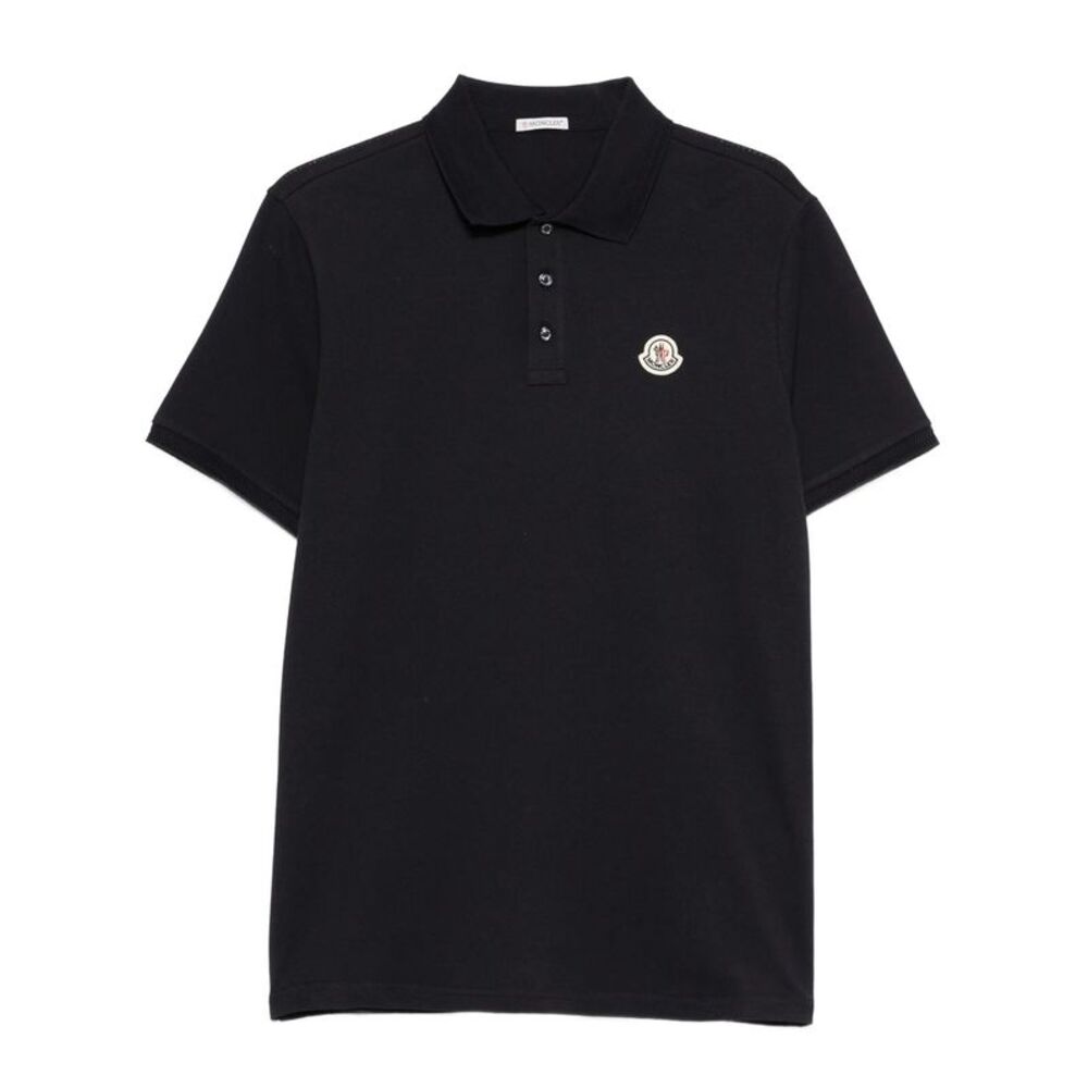 Moncler Men Polo In Cotone Piqué Con Patch Logato